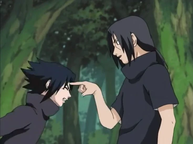 Itachi Uchiha with his brother Sasuke Uchiha clan