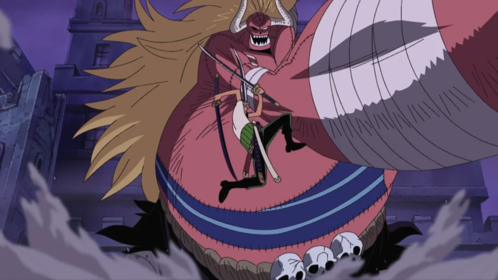 zoro enduring oars attack