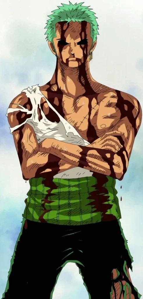 zoro enduring luffy's pain