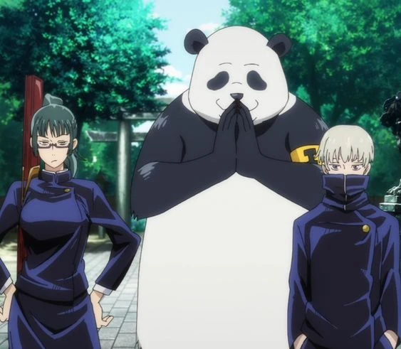 Panda Standing Taller Than His Classmates
